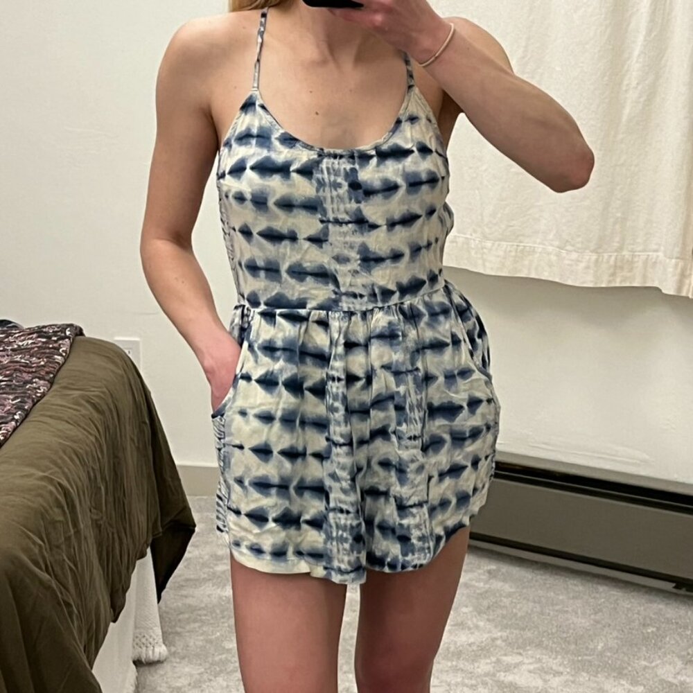 BILLABONG BLUE SHIBORI PRINT ROMPER